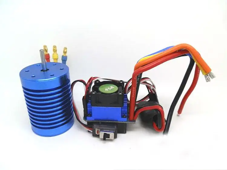 Обновление 4300KV 3650 бесщеточный двигатель с 45A ESC комбо набор для 1:10 RC автомобиль