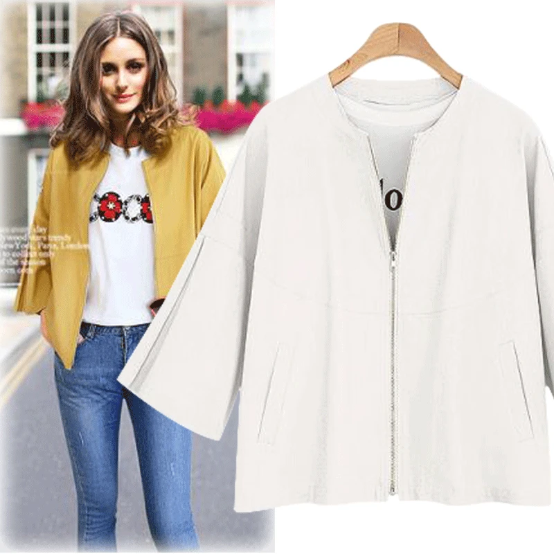 

New Autumn Spring Women Coats Vestidos Plus Size Casual Loose Solid Butterfly Sleeve Short Style Coat For Women Large Outerwear