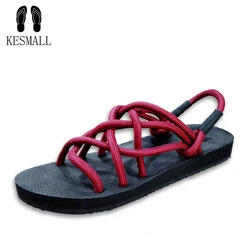KESMALL Size 36-43 Summer Beach Sandals For Men Cross-Strap Sandals Lovers Soft Casual Breathable Flip Flops Sandalia Masculina KESMALL Size 36-43 Summer Beach Sandals For Men Cross-Strap Sandals Lovers Soft Casual Breathable Flip Flops Sandalia Masculina