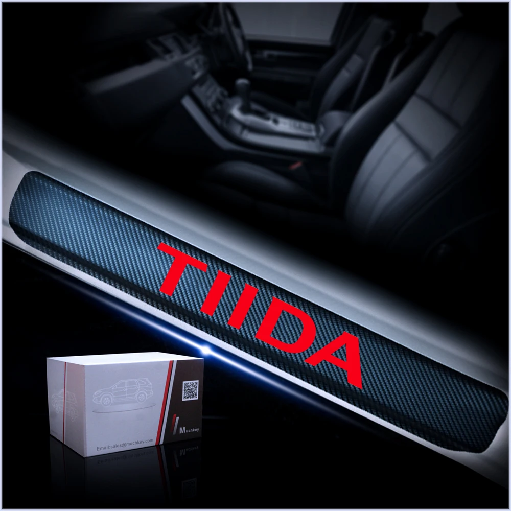 4 шт. защитная Накладка на порог для Nissan Tiida|Буксиры и подвесные подножки| |