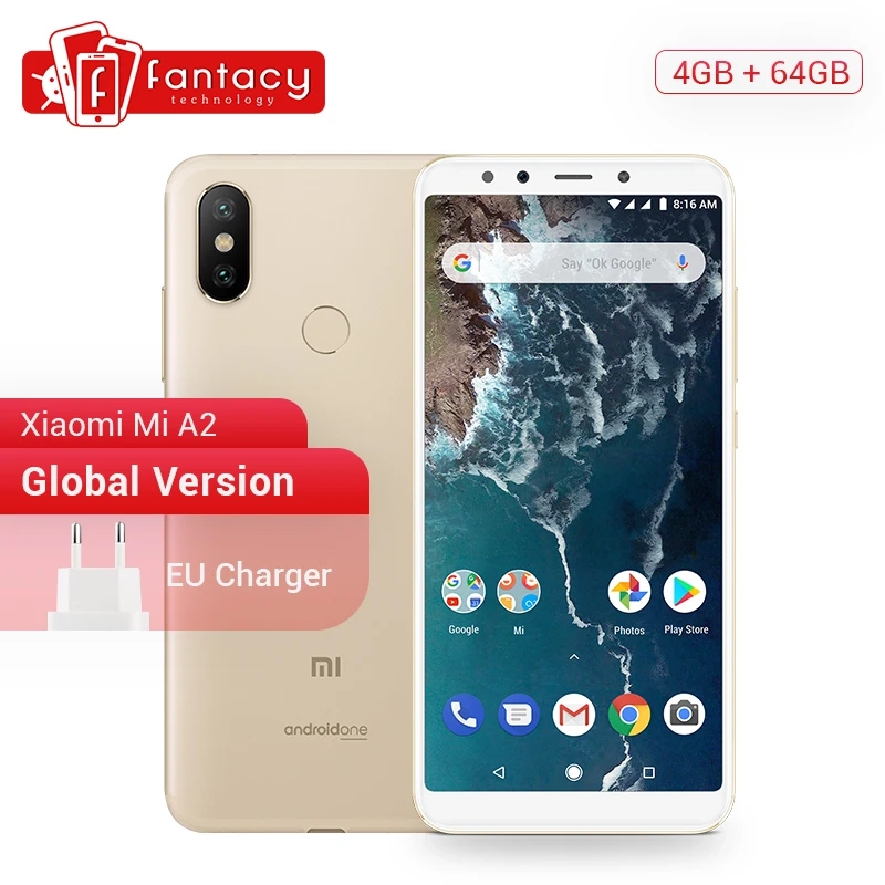 Глобальная версия Xiaomi Mi A2 4 Гб 64 ГБ Android One 5 99 &quotFHD + 18:9 полный экран Snapdragon 660