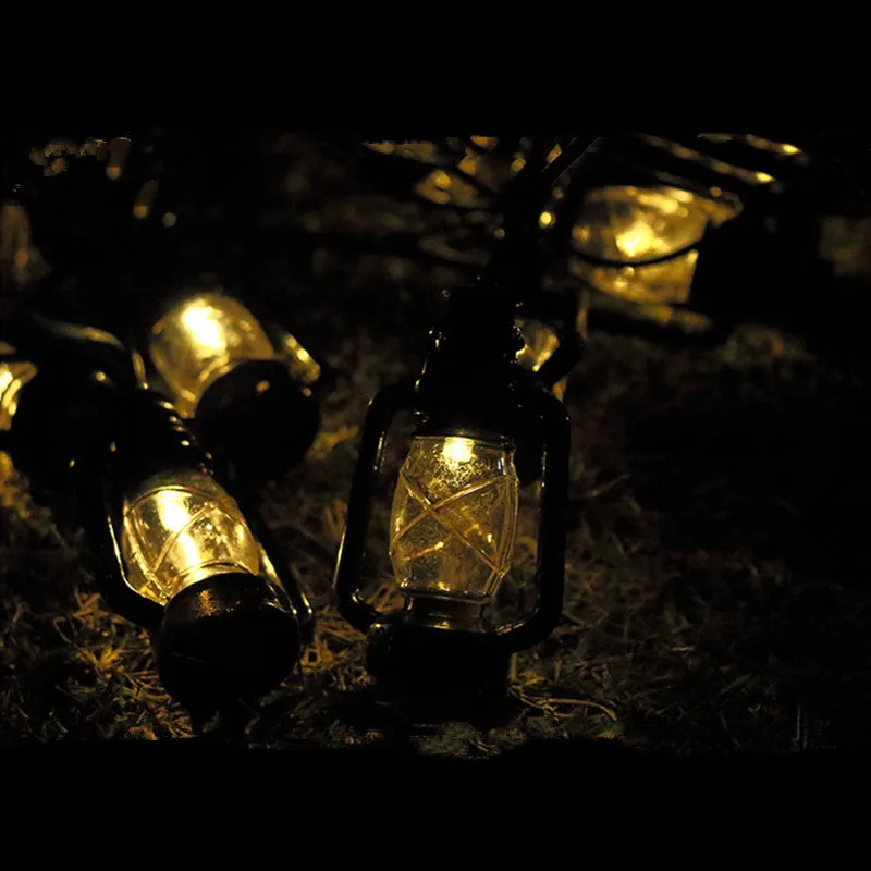 Novelty Solar Powered Led String Lights,10 Black Lanterns on 4M Long