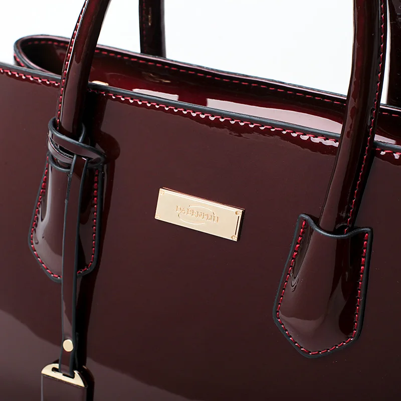 Luxury Patent Leather Bags Women Handbags Shoulder Tote Bag Female Messenger Crossboday Bags Famous Brand Set Sac A Main Femme