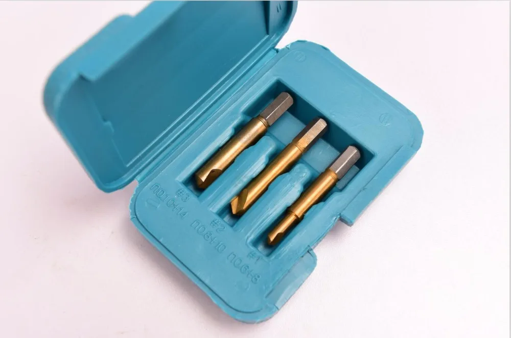 3PCS/SET Titanium Coating HSS Rigid Screw Extractor Easy Out Removal