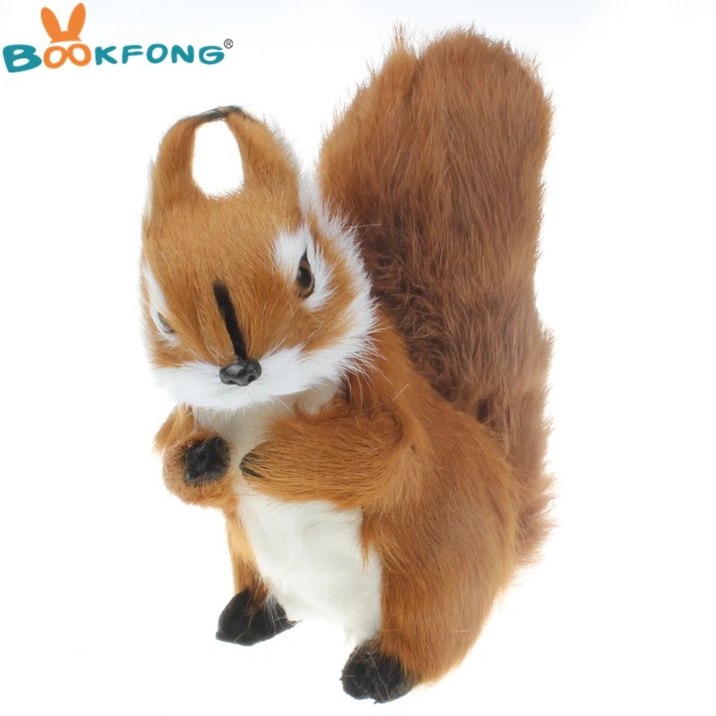 

BOOKFONG Simulation Squirrel Doll Ornaments Cute Kids Toys Birthday Gift Creative Home Decoration Plush Animals Squirrel Toys