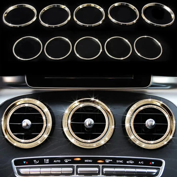 

Diamond Style Front Air Outlet Interior Trim Cover For Mercedes-Benz GLC Class X205 2016-2017 & C Class W205 2015-2017