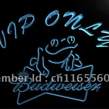 LA414-лягушка Budweiser VIP Только бар светодиодный неоновый свет Знак Домашний Декор ремесла