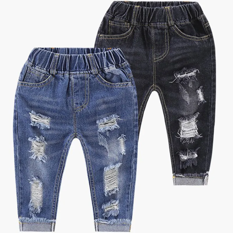 

2018 Hot Sale Boys Jeans Children Clothing Spring Denim Pants For Boys 2-8T Hole Ripped Design Trousers Boys Clothes Kids Jeans