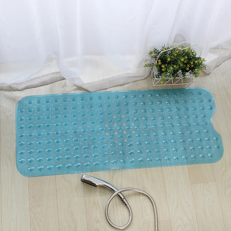 HomeMiYN New 2018 Bath Mat Eco Friendly Bathtub Pad Transparent Blue