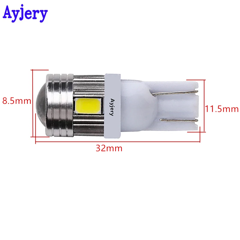 AYJERY 24 V! 2/4/6/8/10 шт. T10 светодиодный 194 168 W5W светодиодный светильник лампы 5630 5730 6 SMD Len с белым шлейфом просвет светильник фонарь освещения номерного знака