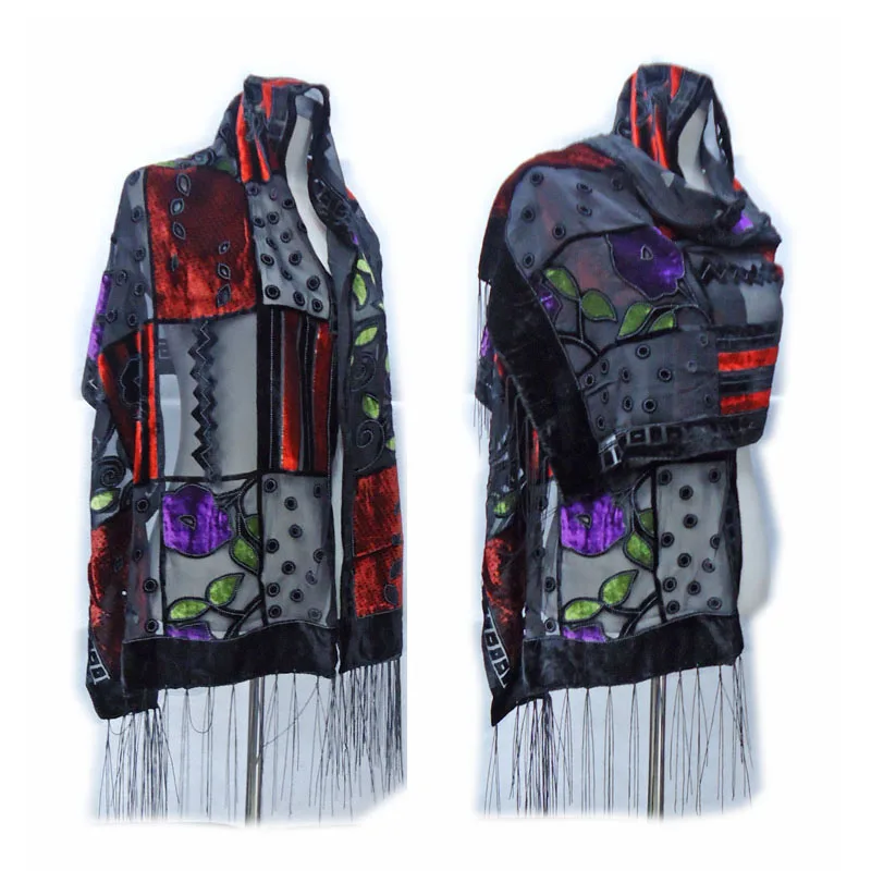 

Limit Quantity ! Woman Scarf Velvet Burnout Scarf Plaid Floral Shawl Gorgeous Evening Party Pashmina Winter Gift For Lady