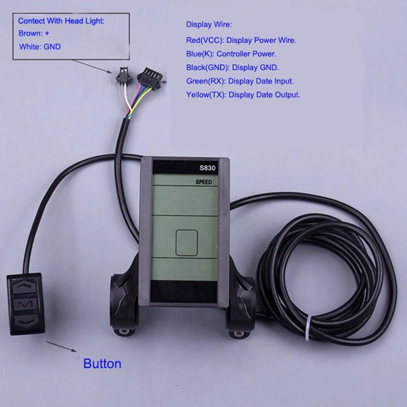 KUNRAY LCD Ebike Display With e Bike Controller 36V Brushless Controller 350W 24V-48V Battery Power Mileage Speed Time USB Phone