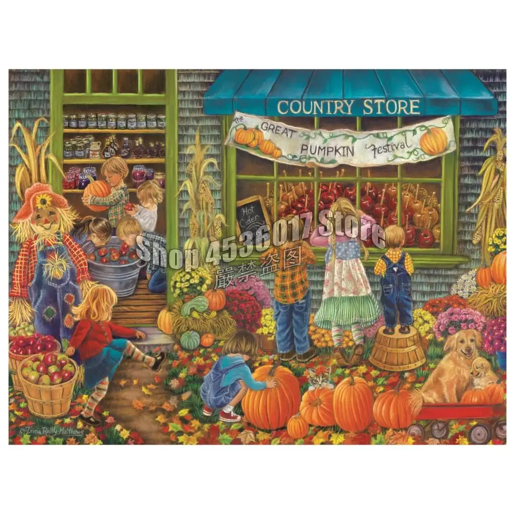 DIY Diamond Painting Children Fall Halloween Pumpkin Festival Embroidery Full Mosaic Cross Stitch Decor Crafts | Дом и сад