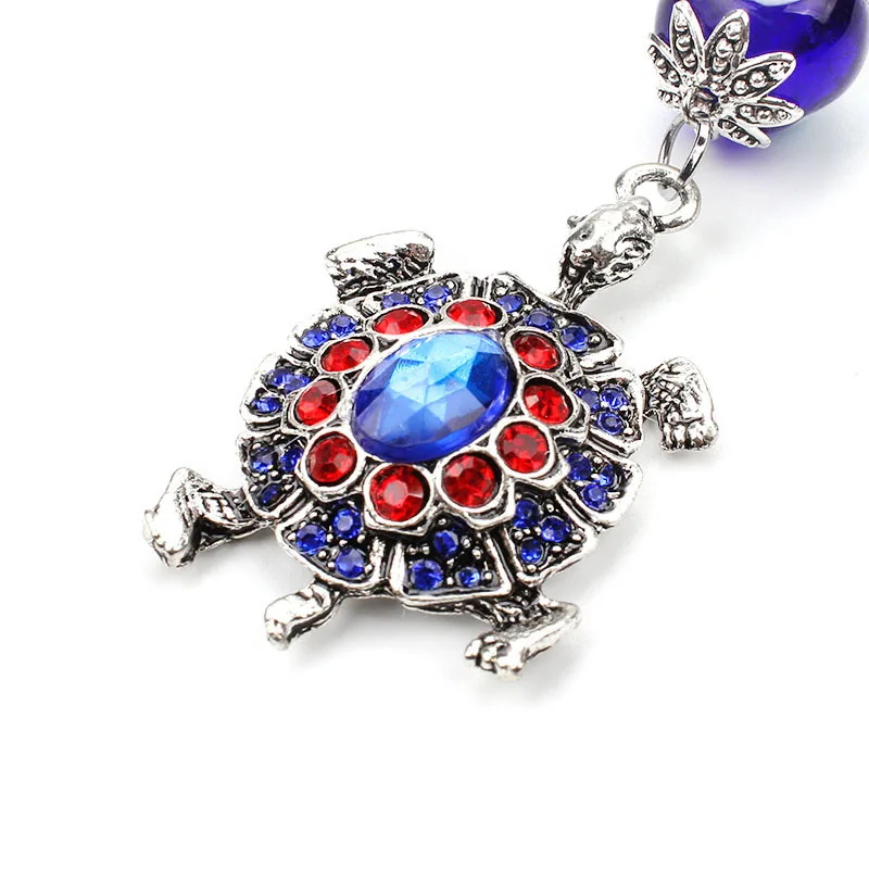

Lucky Metal AlloyTortoise Keychains Keyring Animal Turtle Red Crystal Blue Evil Eye Keychain
