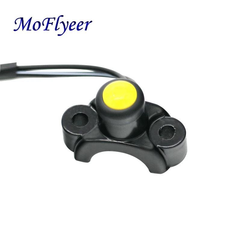 

MoFlyeer Motorcycle Switch Button Handlebar Mount Electric Power Start Horn Switch With Wire Harness Red Yellow Black Button