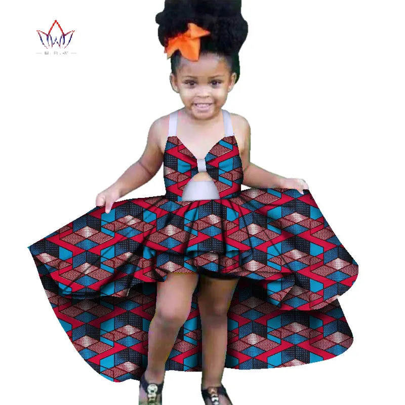 Новая модная одежда для детей в африканском стиле; милые платья для девочек в африканском стиле с оборками; традиционная одежда в африканском стиле; WYT277