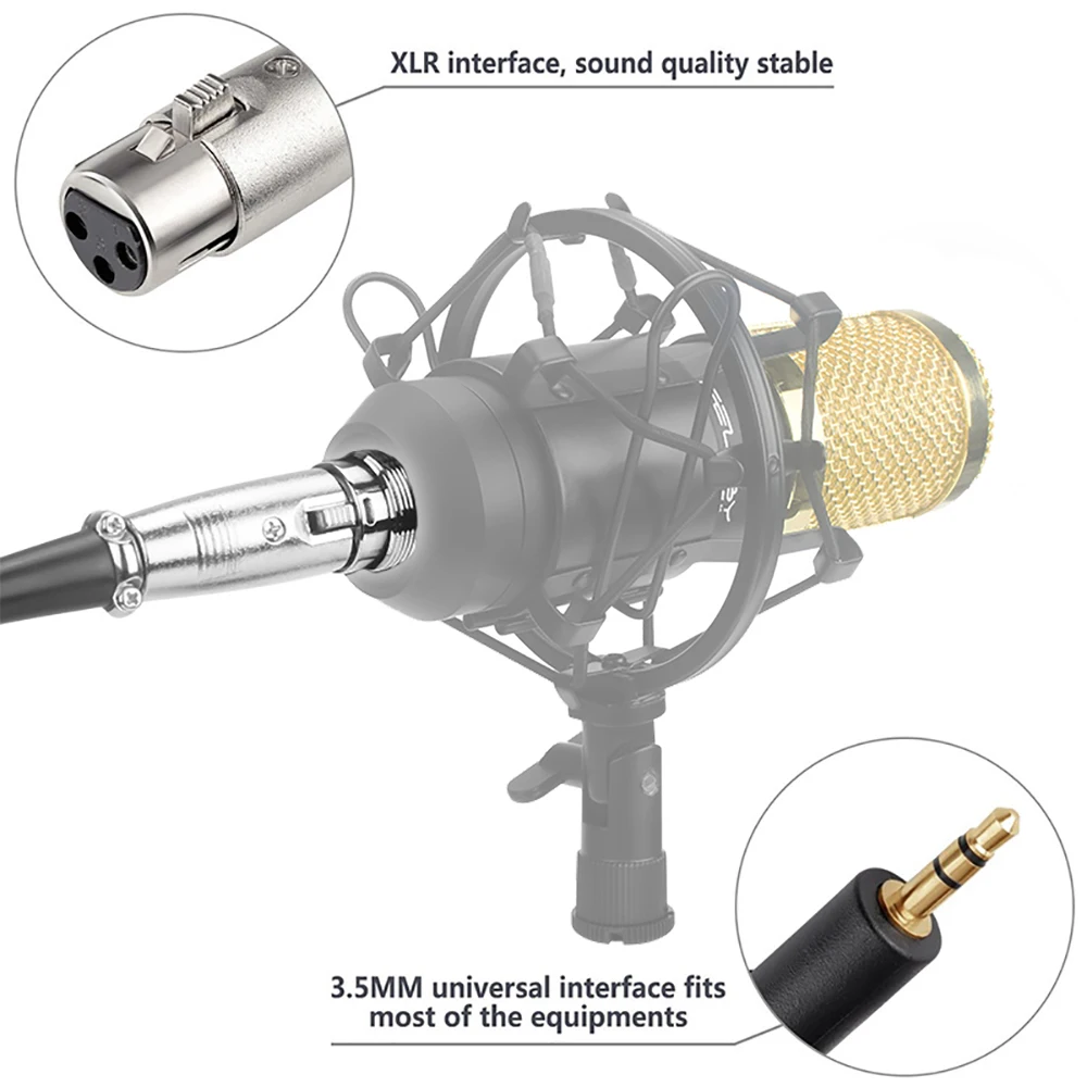 FELYBY 2,5 м Профессиональный XLR-3.5mm Универсальный микрофонный кабель караоке Запись