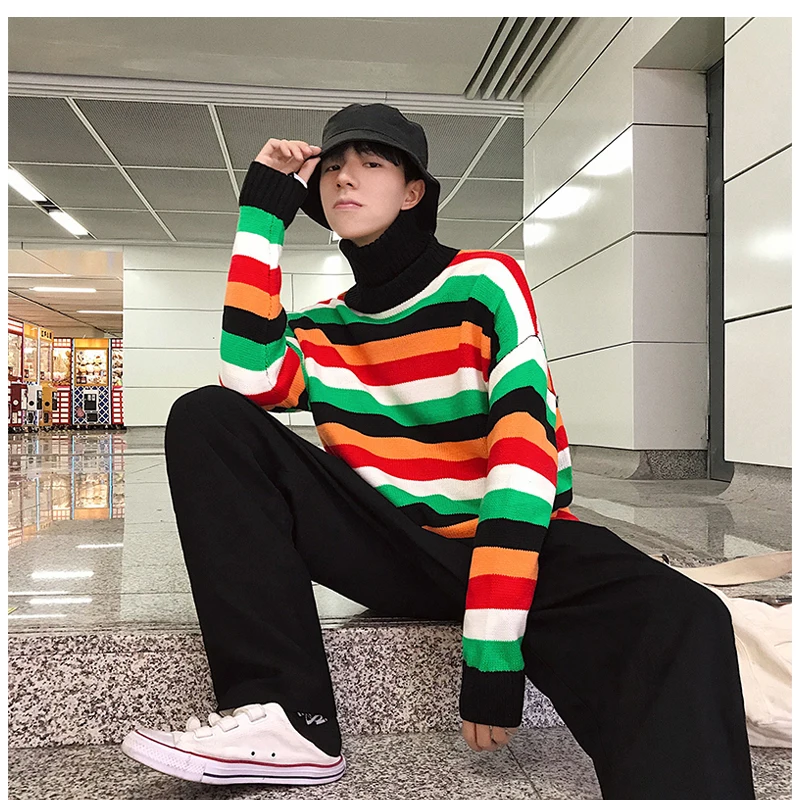 Korean Oversized Sweater Men Plaid  (2)