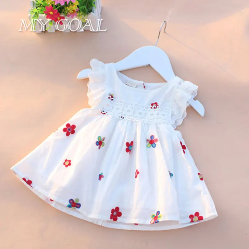 Baby Girl Dress Baby Newborn Summer Embroidery Flower 0 2Y Cotton Dress
