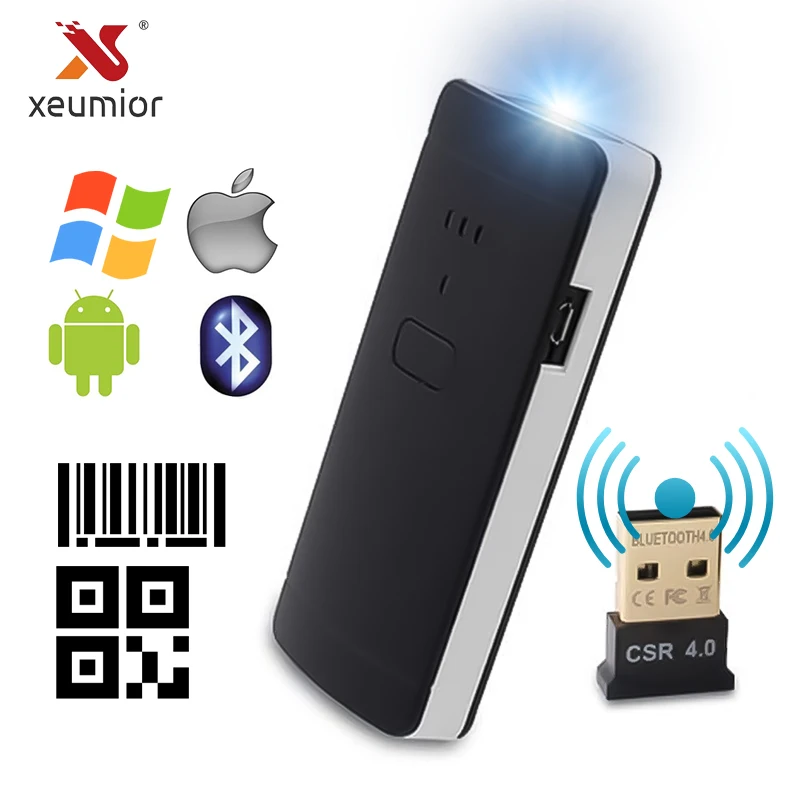 Портативный карманный беспроводной 2D сканер Xeumior считыватель QR кода Bluetooth штрих