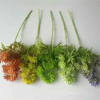 

10Pcs Short Stem Lotus Leaf Grass 20.47" Length Simulation Plastic Lotus for Home Decorative Artificial Flowers