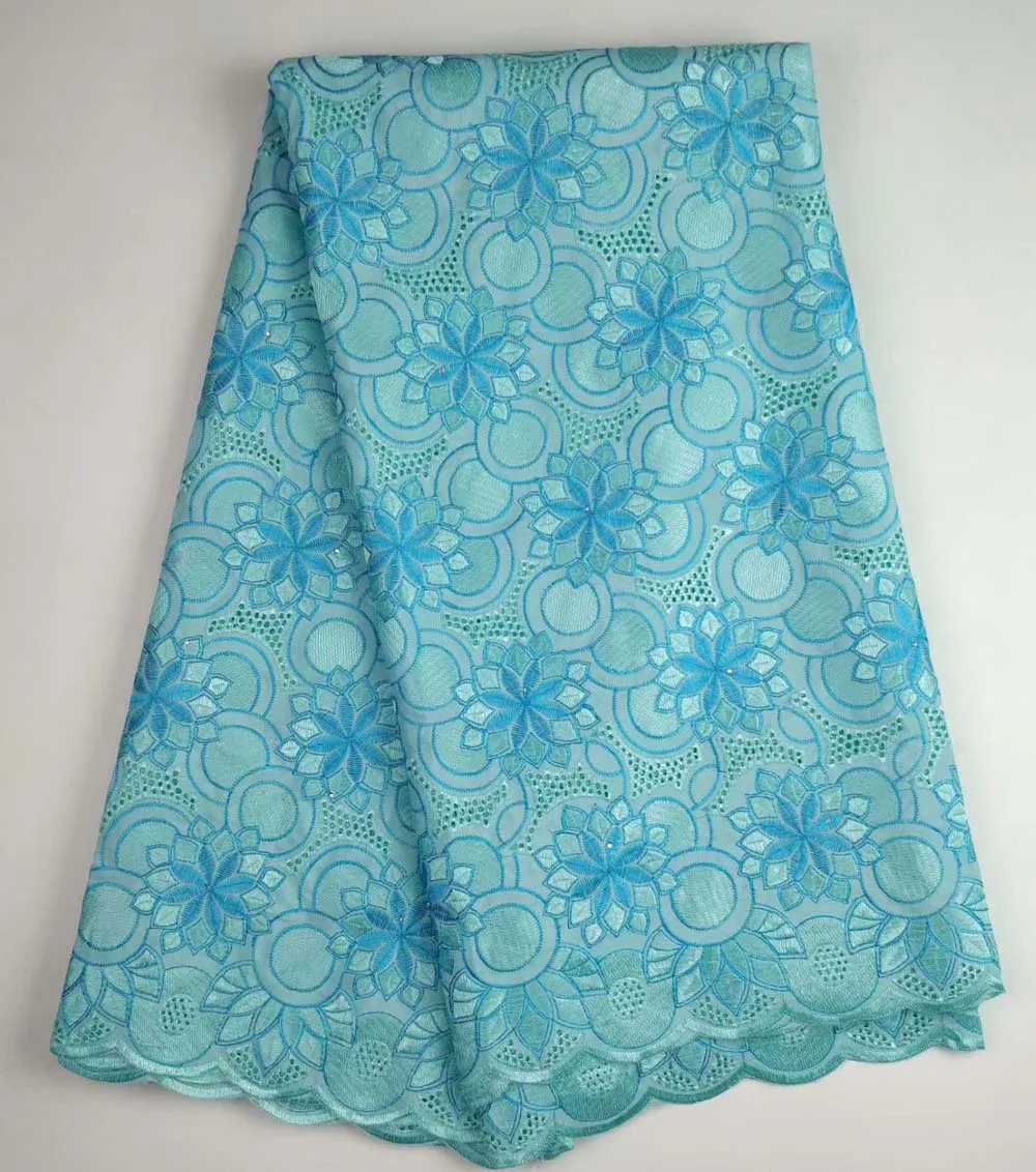 

High quality Swiss lace fabric with stones 2018 latest embroidery fabric design Swiss voile lace in Switzerland