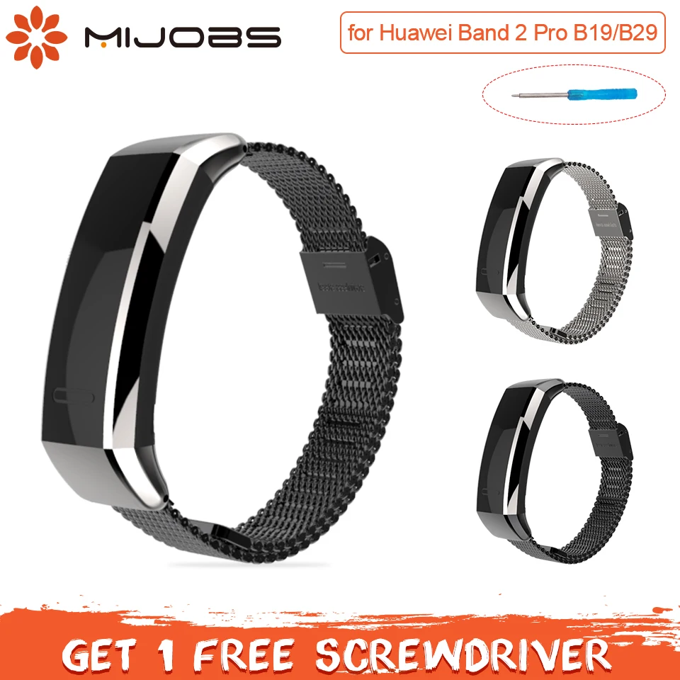 Mijobs Metal Strap for Huawei Band 2 pro B29 B19 Smart