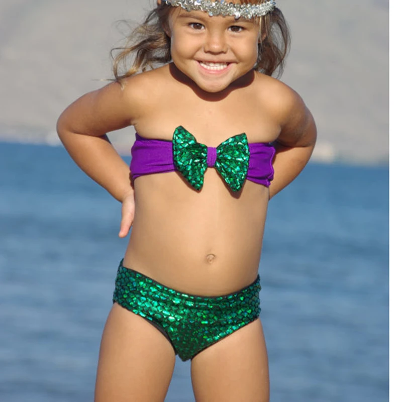 New 2016 Baby Girls Mermaid Bikini Sets Swimsuit For Toddler Children Girls 0-2Years ...