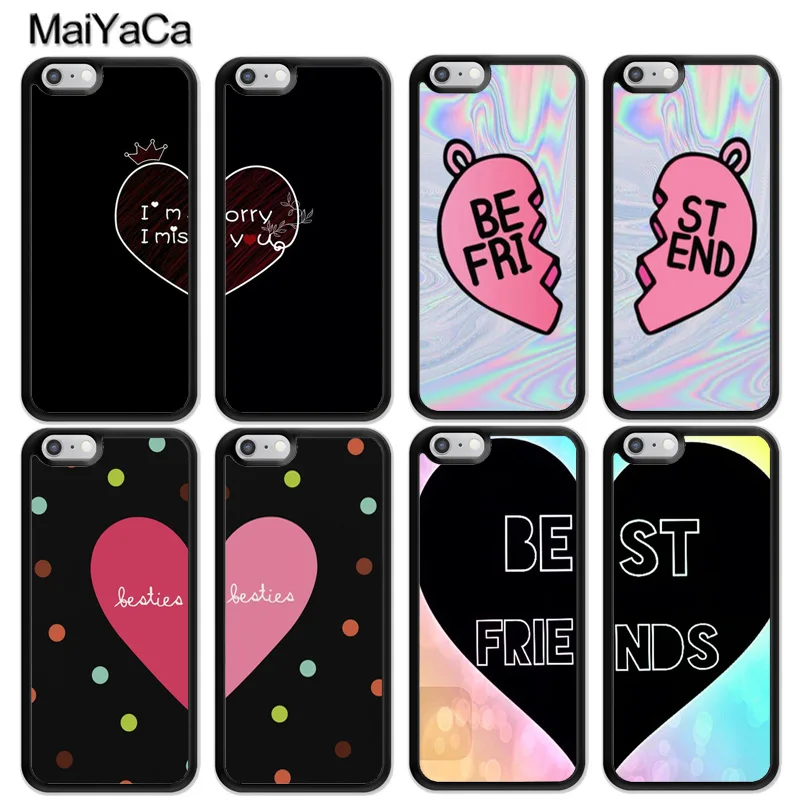 

MaiYaCa Quote Besties Best Friends BFF Matching Soft Phone Cases For iPhone 6S 7 8 Plus XS Max XR 5S SE Back Cell Housing Cover