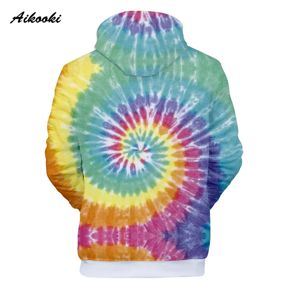 Для мужчин/для женщин Красочные Tie Dye толстовки Толстовка повседневное волшебный вихревой узор 3D пот Топы Crewneck Hoondie осень зима загрязнители