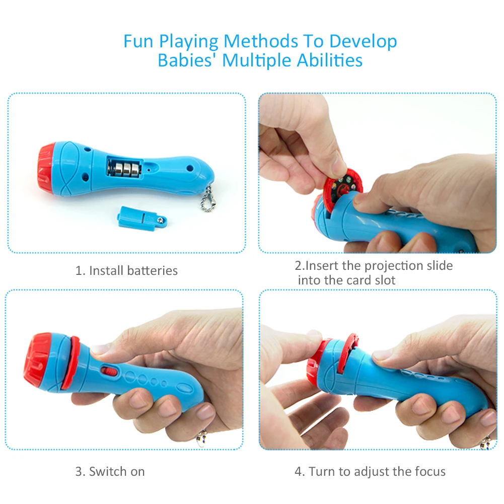 Познавательный проектор, светодиодный фонарик, проектор для сна, постельные принадлежности, обучающая игрушка для детей