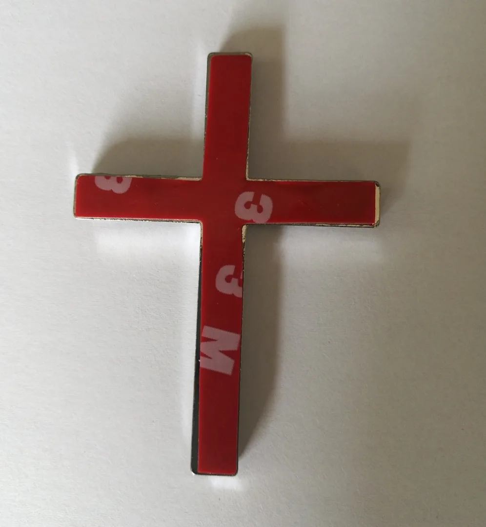 JX-LCLYL 3D Metal Christian Cross Car Side Body Trunk Emblem Badge Sticker Decal Silver