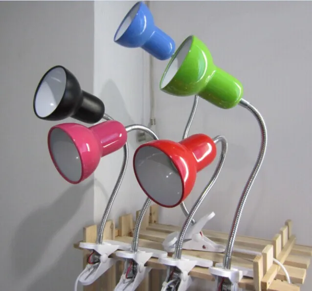  Adjustable Reading LED Desk Lamp E27 Light Holder With Clip Switch360 Degree Twisted Flexible Metal
