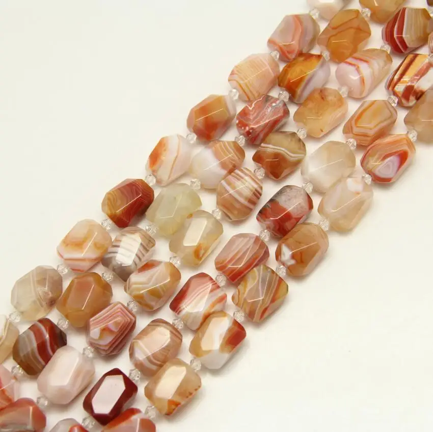 

Red Striped Achate Middle Drilled Cut Nugget Loose Beads Jewelry,13x18mm Natural Raw Agates Stones Faceted Amorphous Necklace