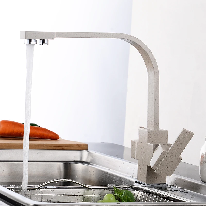 FLG Black Square kitchen Faucet for kitchen Brass 360 Degree Rotation Faucets Filter Water Mixer Tap Crane For Kitchen 573-33B FLG Black Square kitchen Faucet for kitchen Brass 360 Degree Rotation Faucets Filter Water Mixer Tap Crane For Kitchen 573-33B