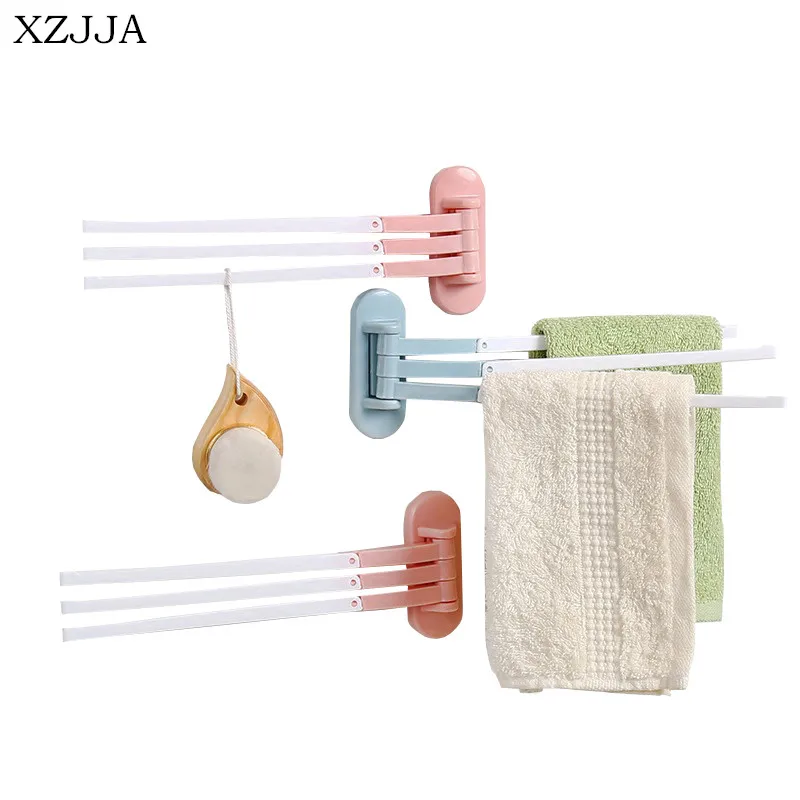 XZJJA Plastic Towel Bar Rotating Towel Rack Bathroom Kitchen Self
