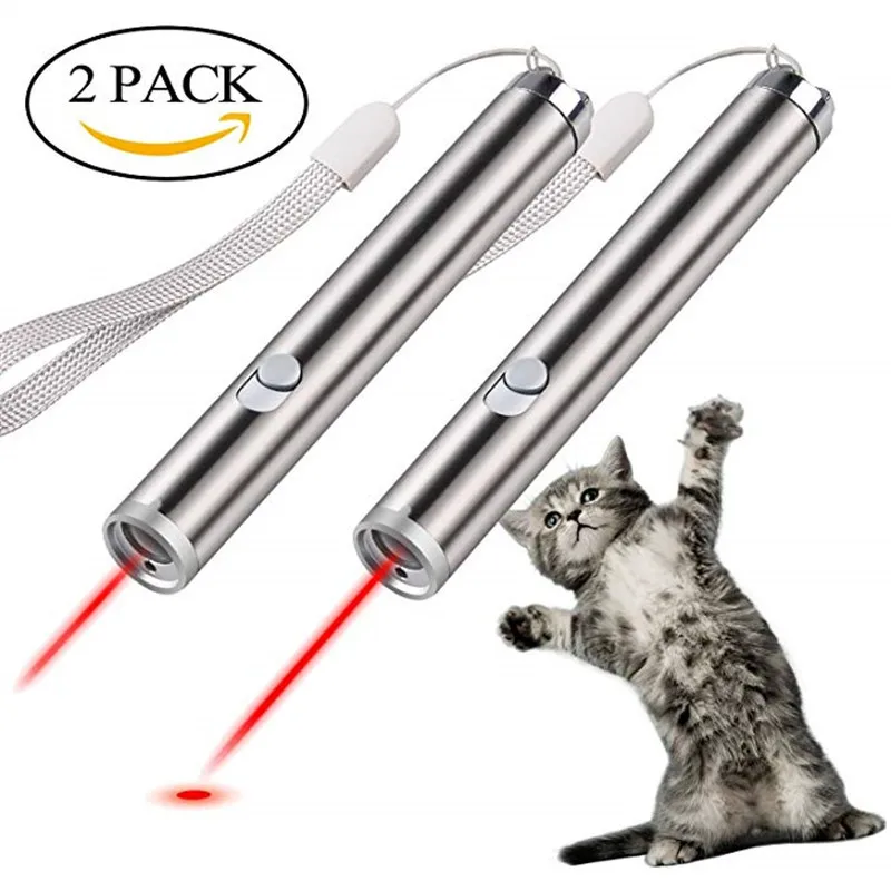 2Pcs/Lot Multifunctional Laser Sight Pen Chaser Toys For Pet Interactive Play Toy With Led Light
