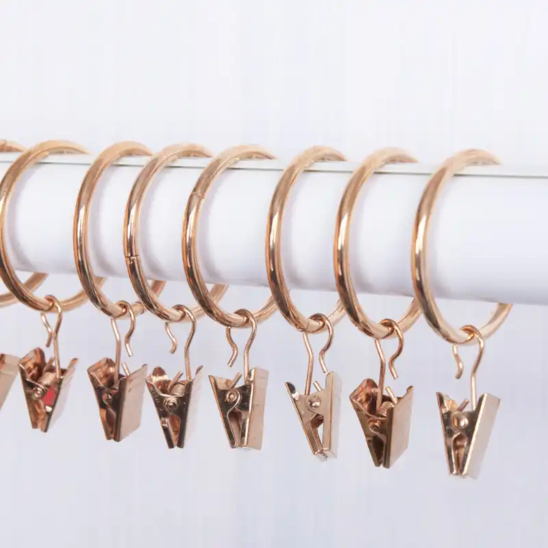 Whism Metal Iron Curtain Rings Hook Window Shower Sturdy Curtain