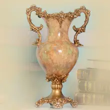 Винтажные европейские, полимерные вазы, аксессуары для дома, средняя ваза, стол, гостиная, Телевизор, шкаф, декоративный цветок, вилка