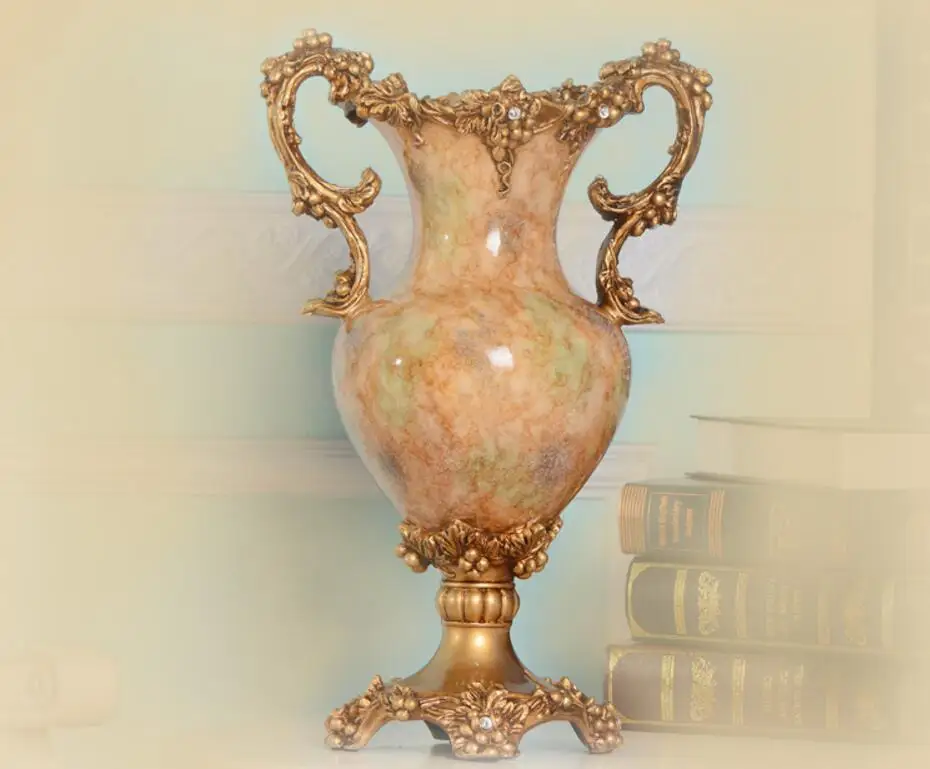 

Vintage European resin vase home accessories medium vase table living room TV cabinet ornaments flower plug