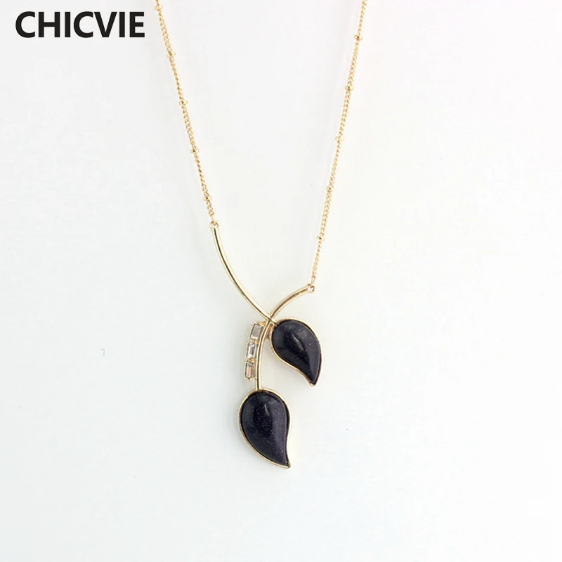 

Trendy Black Natural Stone Necklace for Women Long Gold Statement Necklaces & Pendants Big Promotion Crystal Jewelry SNE160176