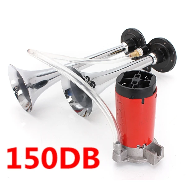 150DB 12V Air Horn Dual Trumpet Super Loud Compressor Boat Truck Lorry Car