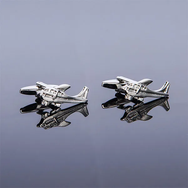 New High Quality Mens Design Airplane Cufflinks Helicopter Aircraft Cuff Links For Business Shirt Wedding Gift Free Shipping - Окраска металла: 156139