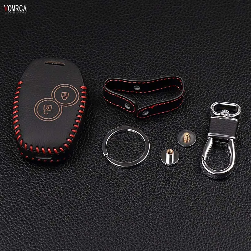 Ручная кнопка 2 кнопки для Renault Clio Diaia Logan Sandero Megane Modus Espace Kangoo брелок кожаный чехол