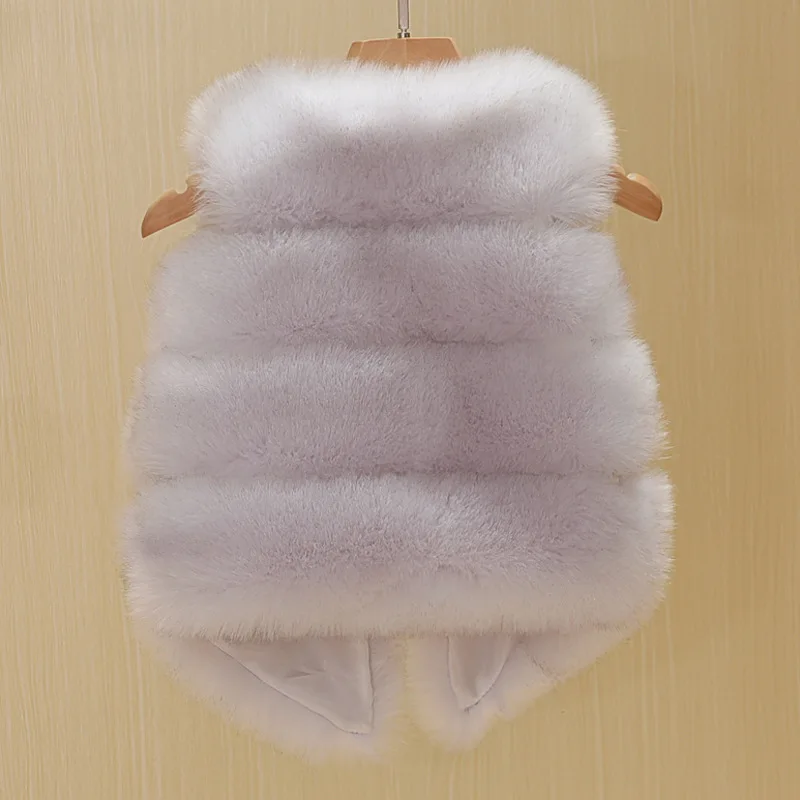 Fashion Children's Clothing Faux Fox Fur Vest European Style Toddler Baby Girls Waistcoat Winter Coat TZ135