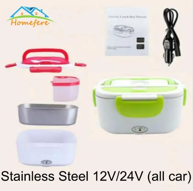 1.5L 110V/220V Portable Electrical Lunch Box Office School Car Lunchbox Kids Heated Lunch Box bento Food Container Free Shipping - Color: Steel Universal