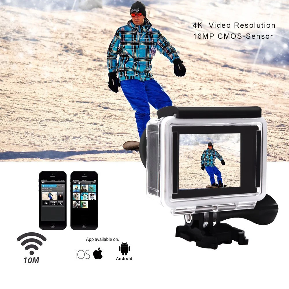 Ultra HD 4K Экшн камера экстремальный спорт Wi Fi для шлема с дистанционным управлением