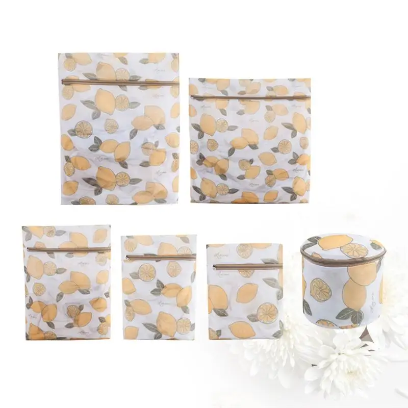 6PCS Durable Close-knitted Zipper Closure Thickened Washing Bags Mesh Bags Laundry Nets for Underwear Blouse Shirts Socks
