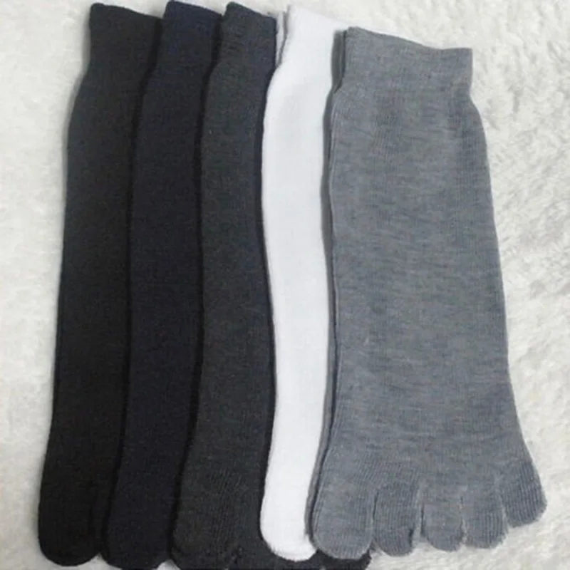 

1 Pair Summer Breathable Men's Cotton Toe Socks Pure Sports Basketball Five Finger Socks TS95