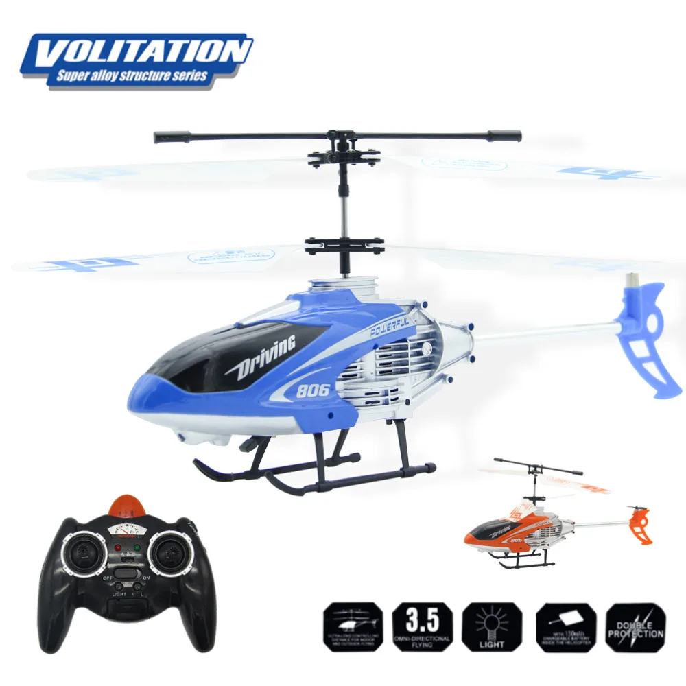 Speed 3.5CH Powerful Alloy RC Helicopter With LED Light Auto Demo Quadcopter Drones Flying Drone
